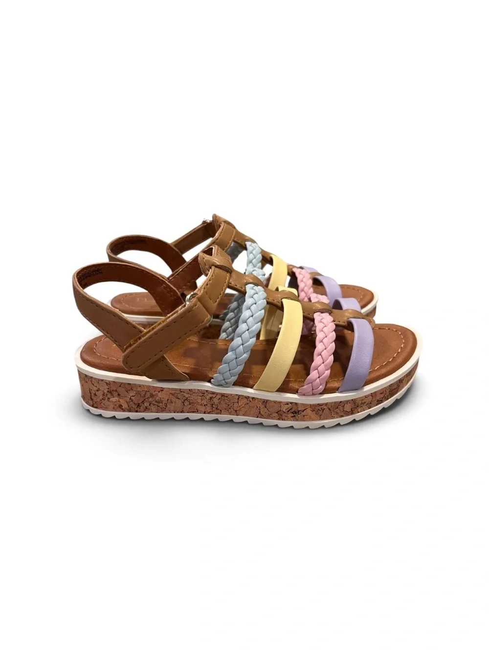 Brand New Sandals with Pastel Blue Yellow Pink Lavender Straps
